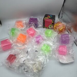 Squishie LOT of 19 Fidget Toys Swirls 3 Sizes Sensory Stress Relief Marble Neon